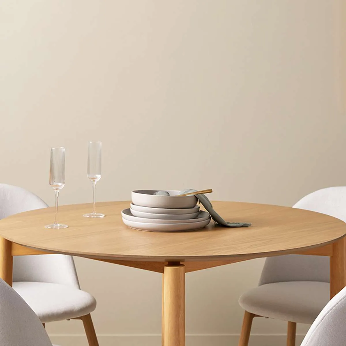 Leon 4 Seater Dining Table - Natural Mocka