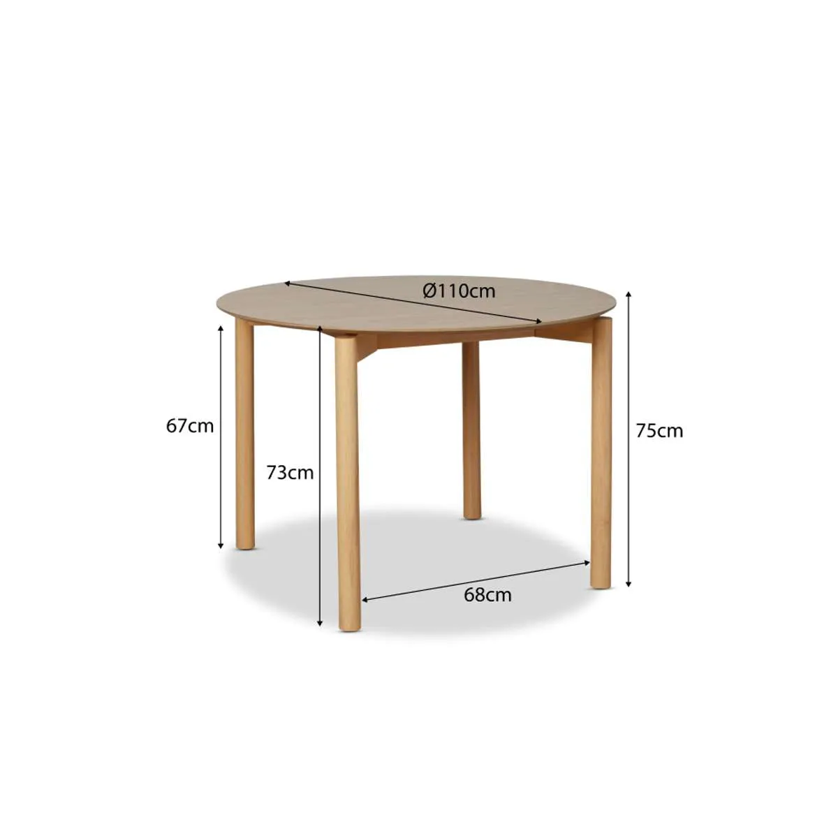 Leon 4 Seater Dining Table - Natural Mocka
