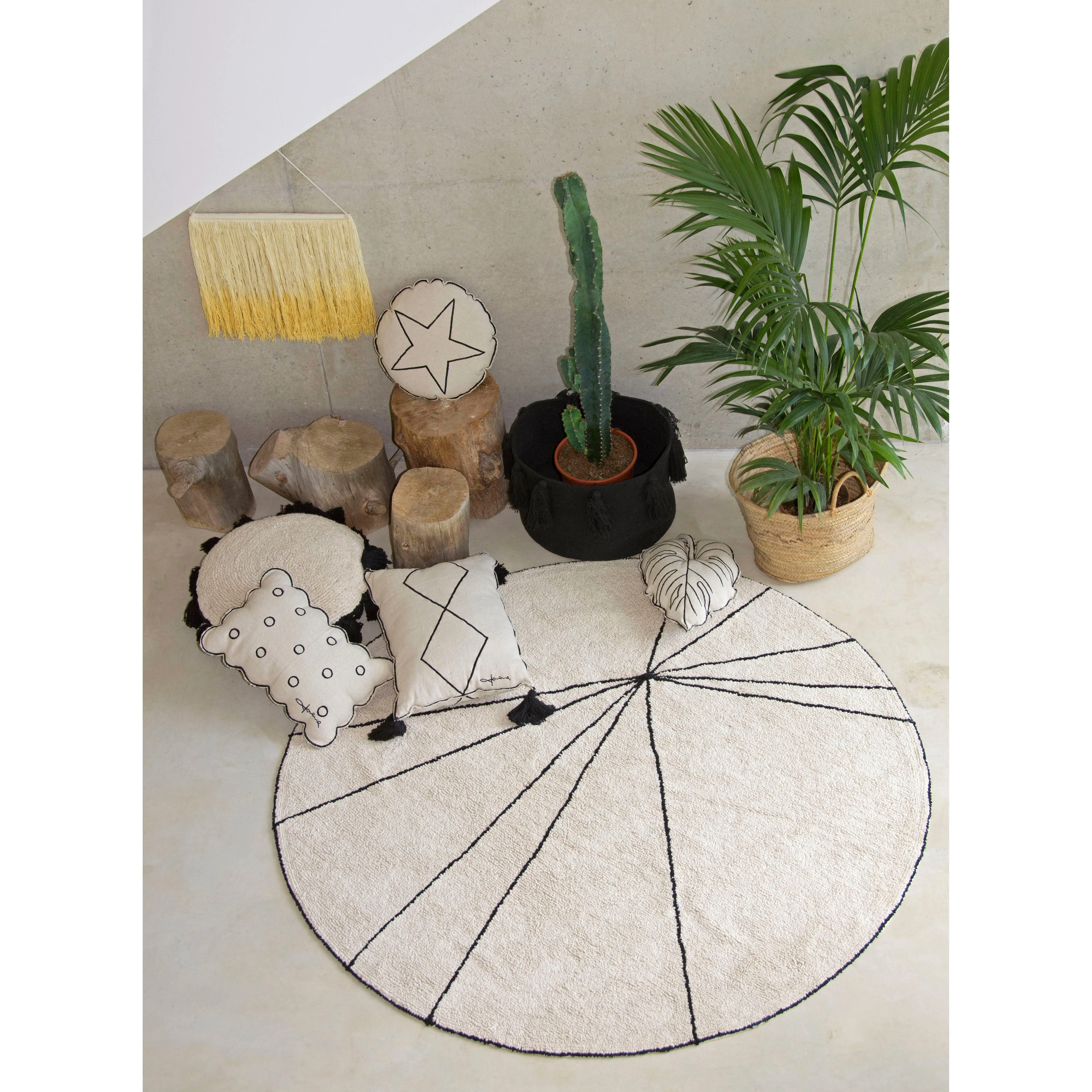 Lorena Canals Trace Beige Machine Washable Cotton Rug