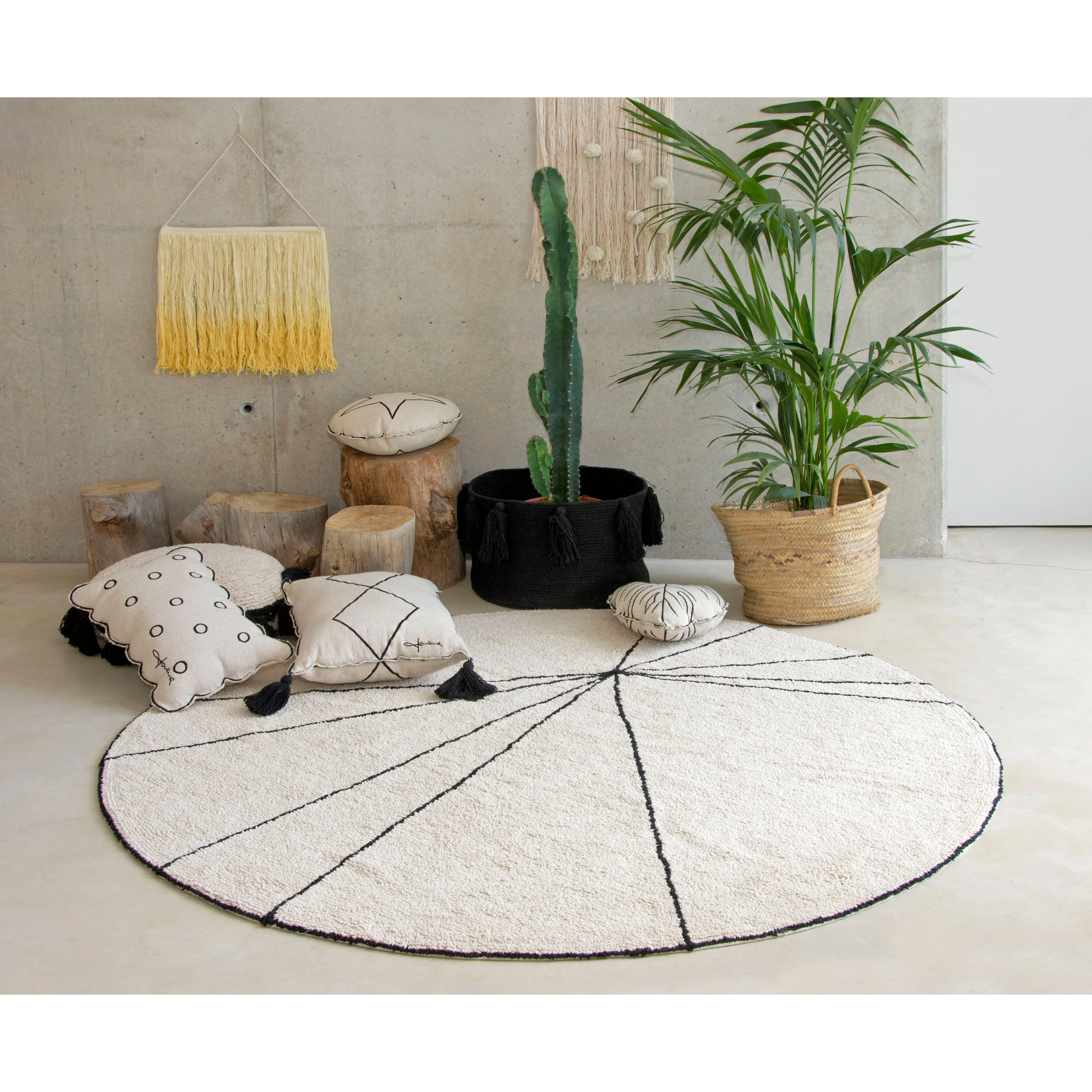 Lorena Canals Trace Beige Machine Washable Cotton Rug