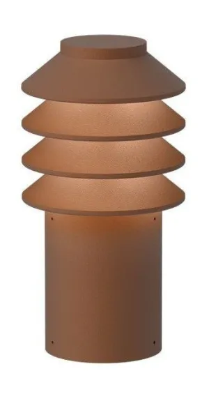Louis Poulsen Bysted Garden Bollard Led 2700 K 14 W Base Without Adaptor Short, Corten