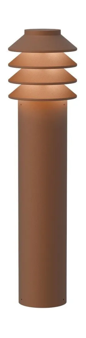 Louis Poulsen Bysted Garden Bollard Led 3000 K 14 W Spike Without Adaptor With Connector Long, Corten
