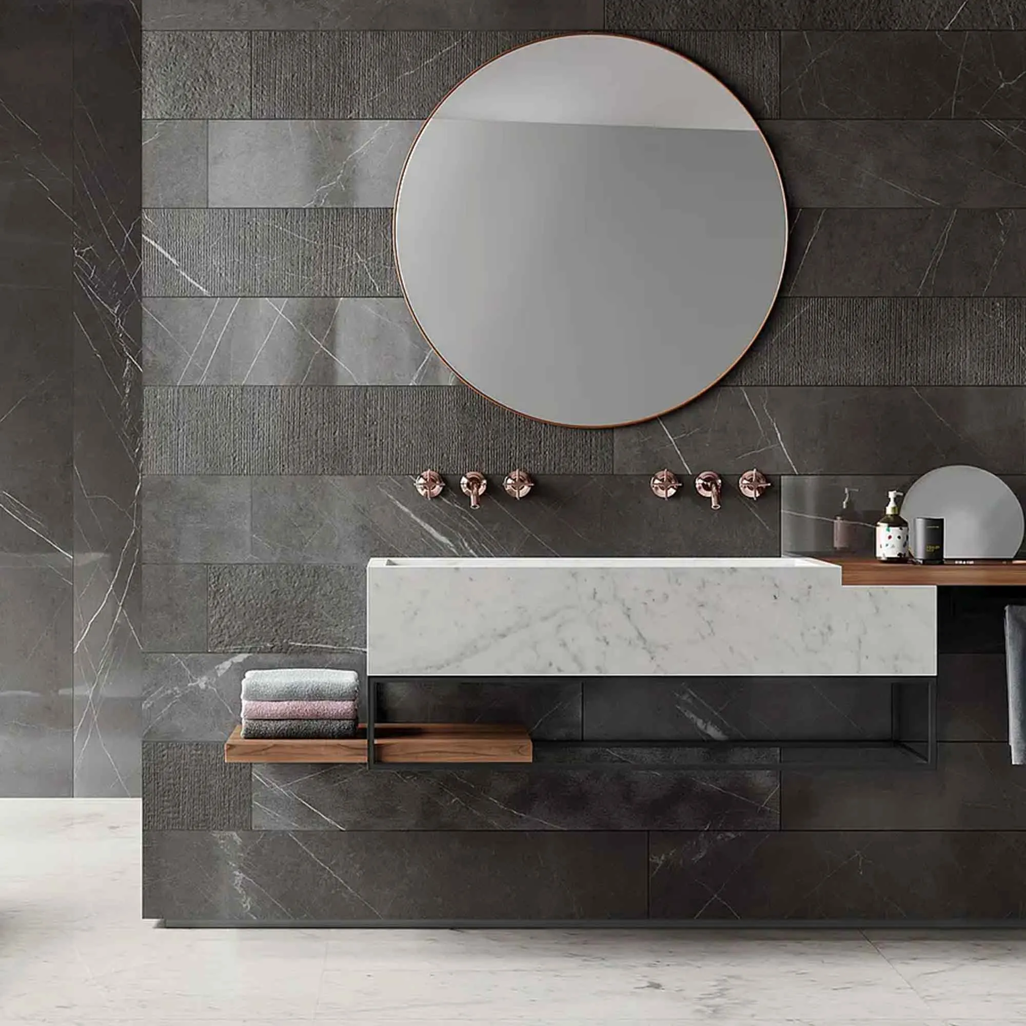 Lux Experience Pietra Grey Listello Mix Porcelain Tile Set 20x120cm