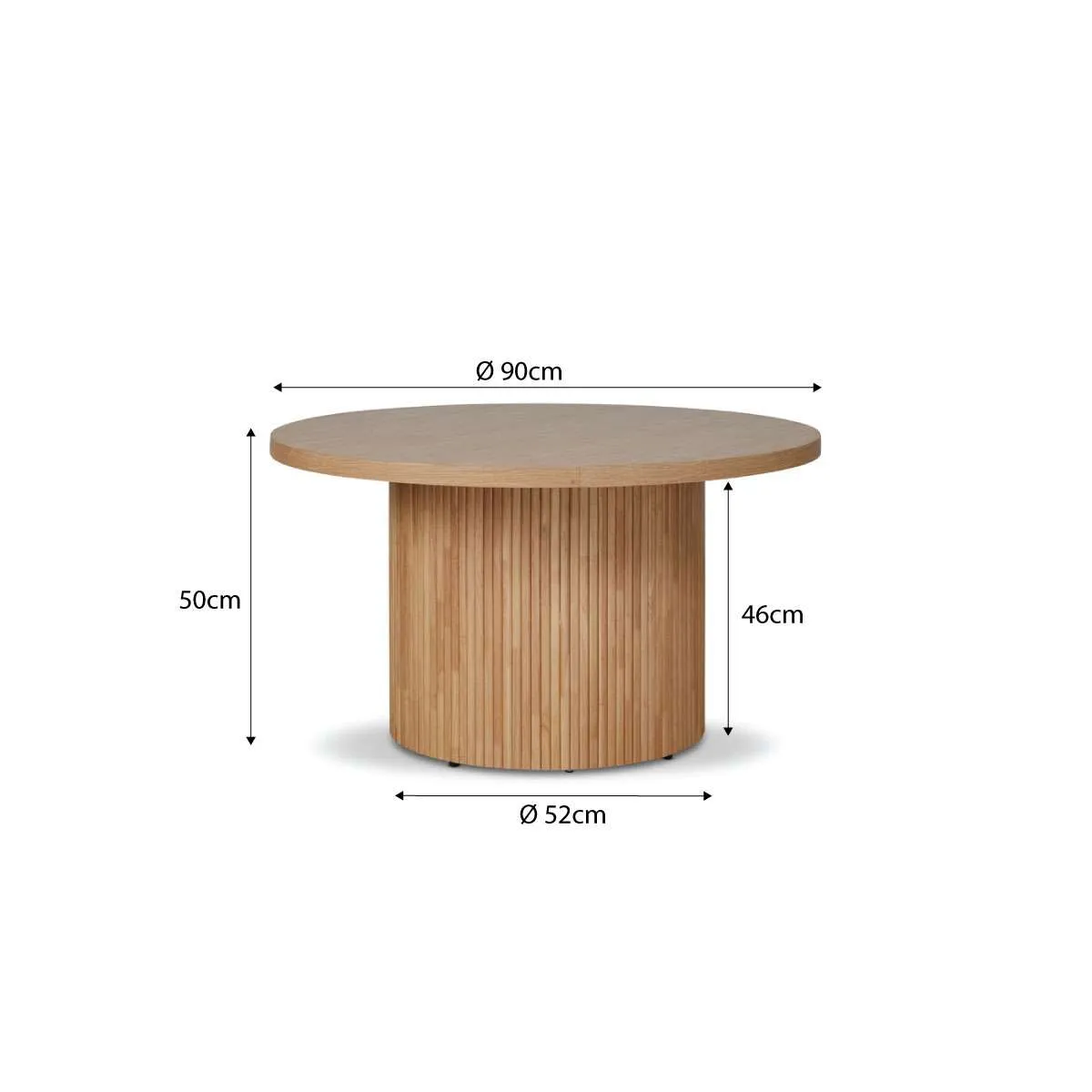 Maeve Round Coffee Table - Natural Mocka