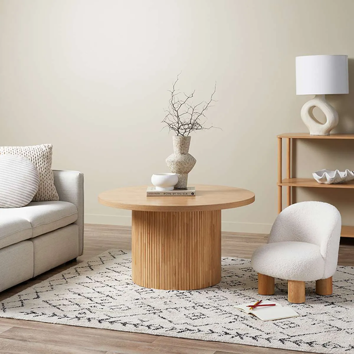 Maeve Round Coffee Table - Natural Mocka