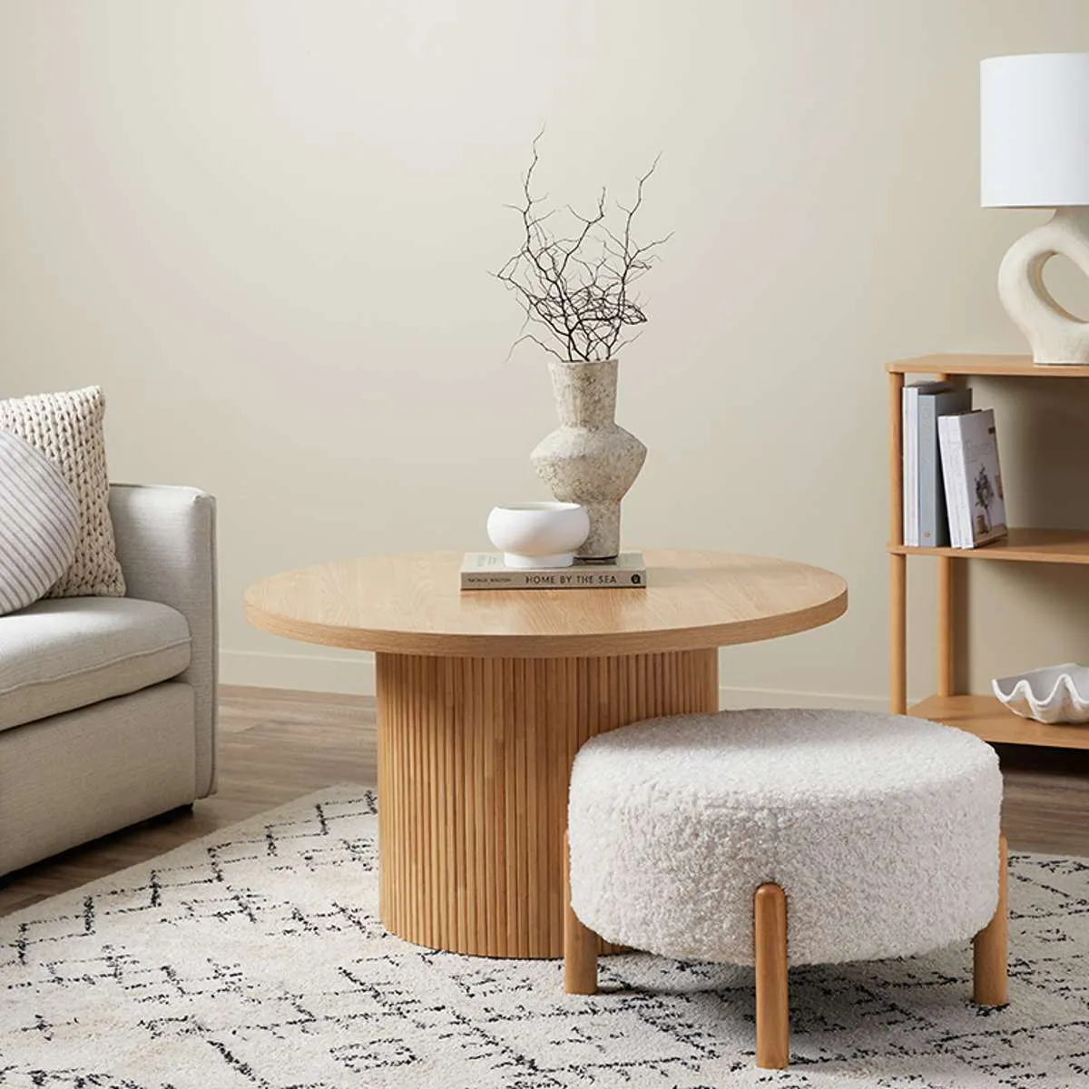 Maeve Round Coffee Table - Natural Mocka