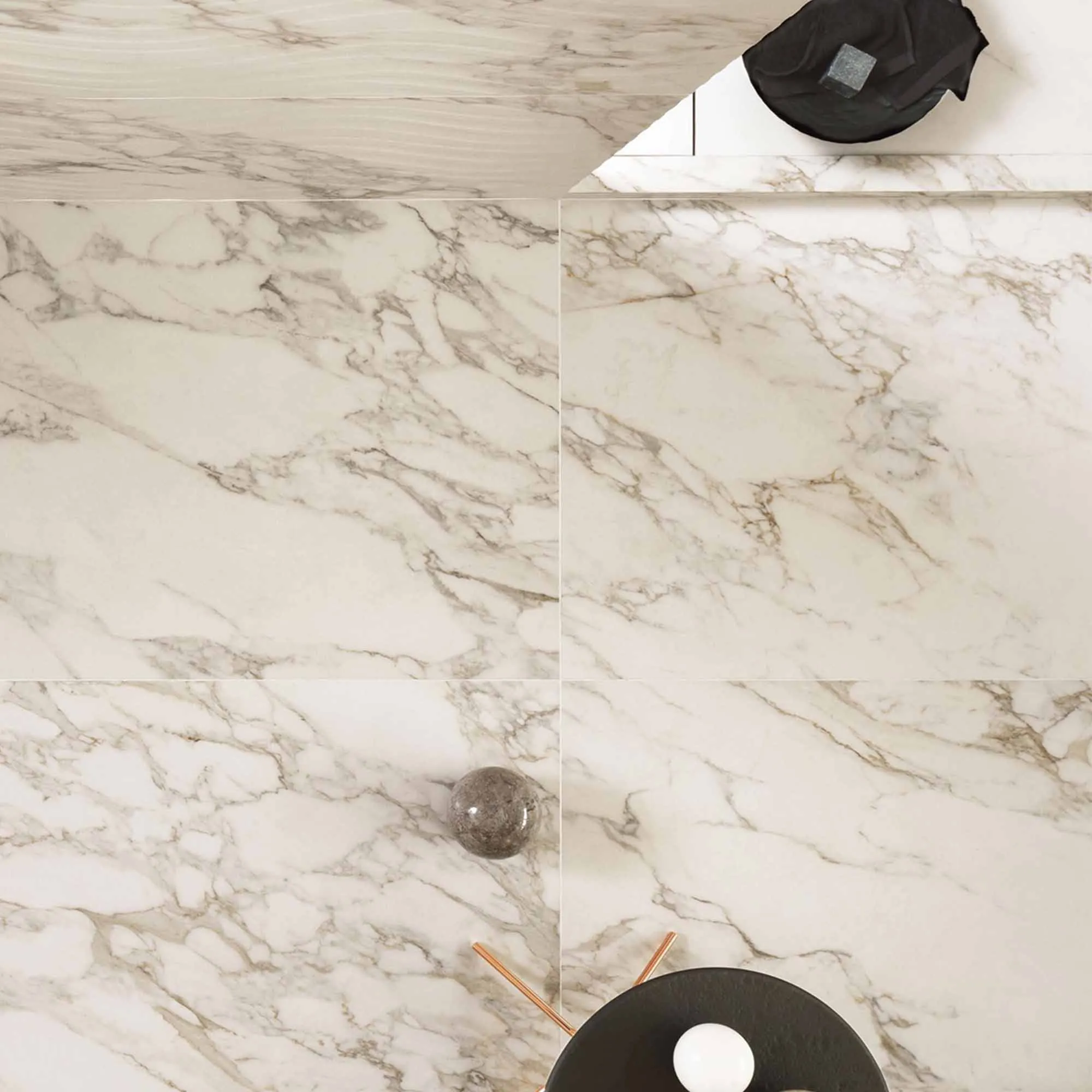 Marble Experience Calacatta Gold Marble Effect Porcelain Tile 60x120cm Matt