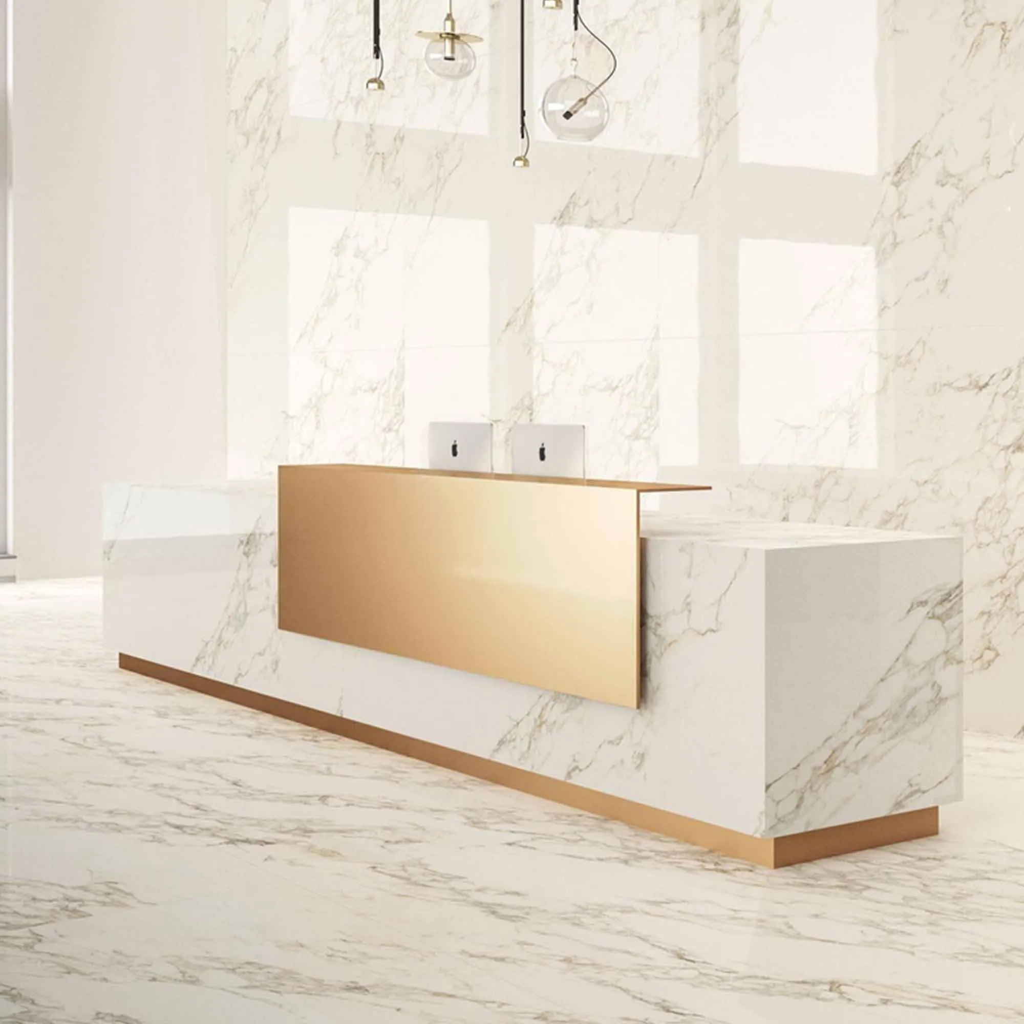 Marble Experience Calacatta Gold Marble Effect Porcelain Tile 60x120cm Matt