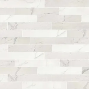 Marble Experience Statuario Lux Listello Mix Porcelain Tile Set 20x120cm