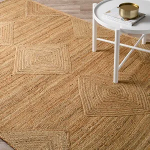 Mia Diamond Jute Rug - Large - Natural Mocka