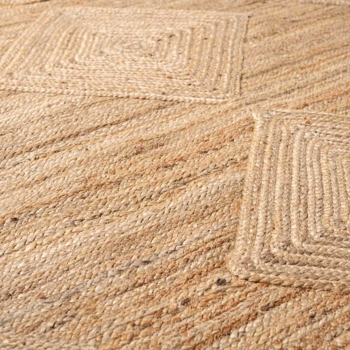 Mia Diamond Jute Rug - Large - Natural Mocka