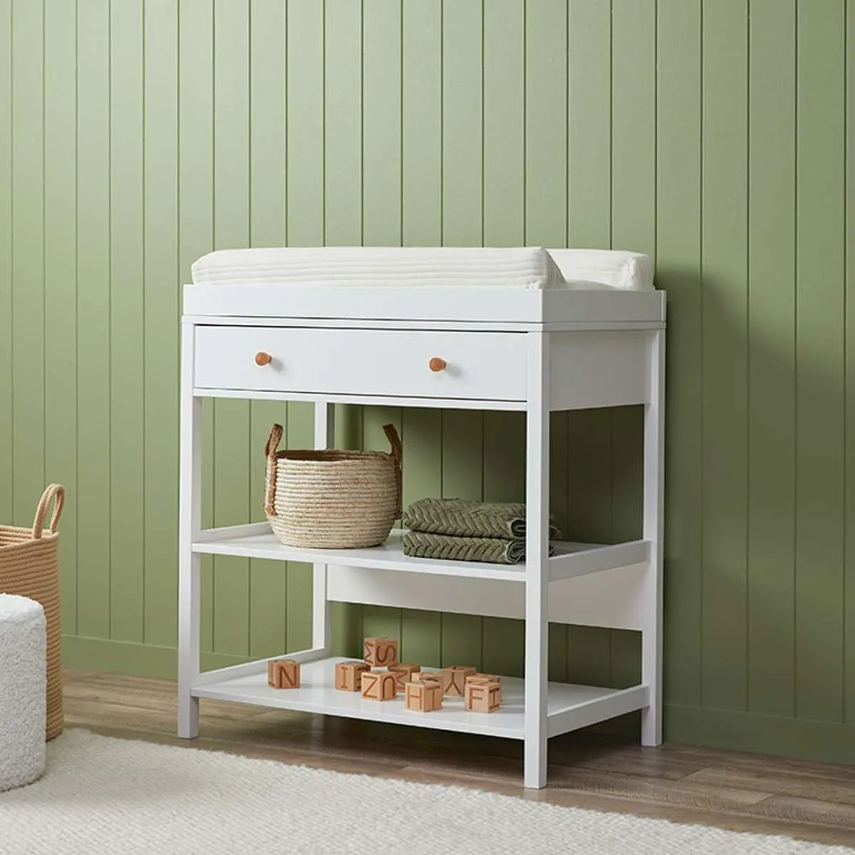 Mocka Change Table With Removable Top - White Mocka