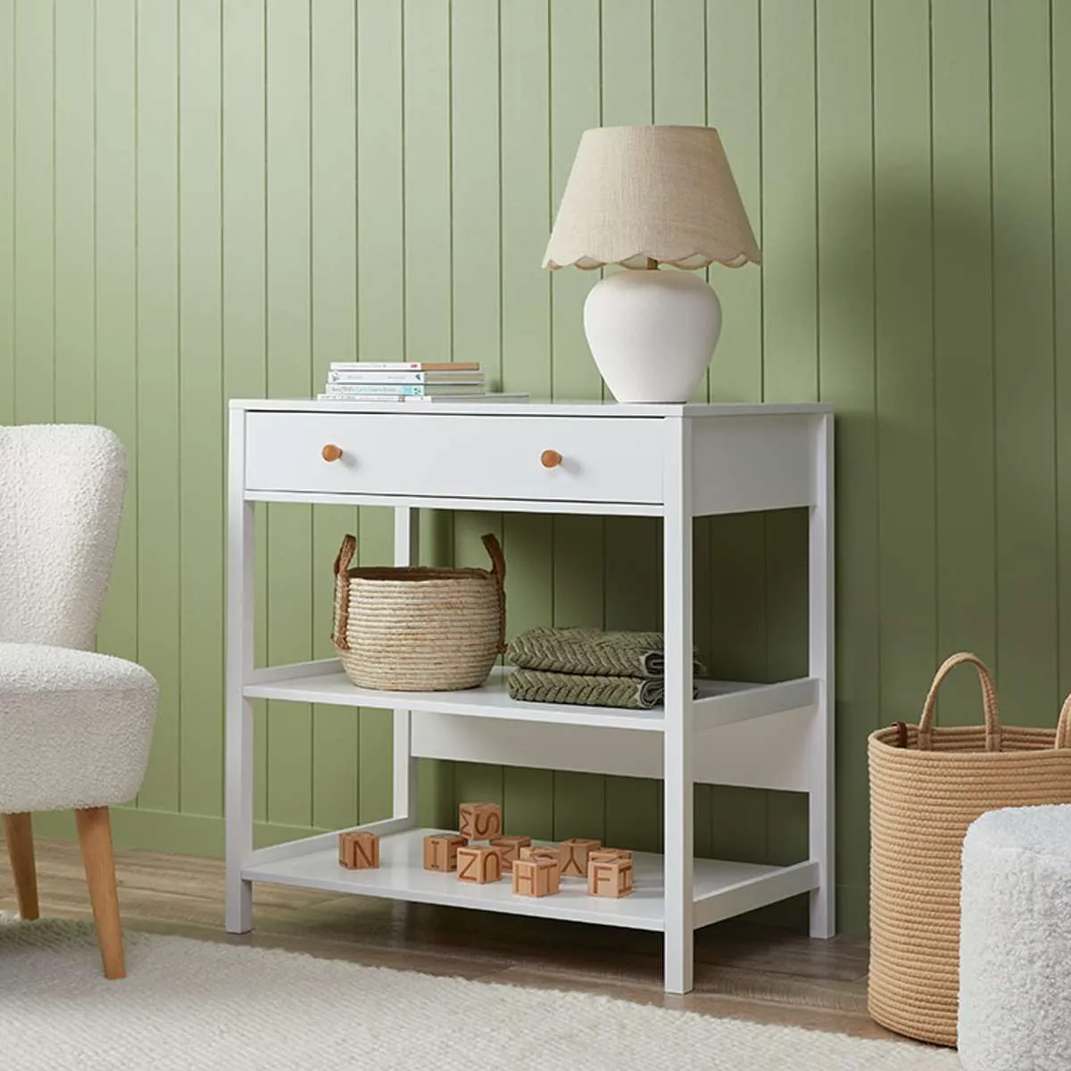 Mocka Change Table With Removable Top - White Mocka