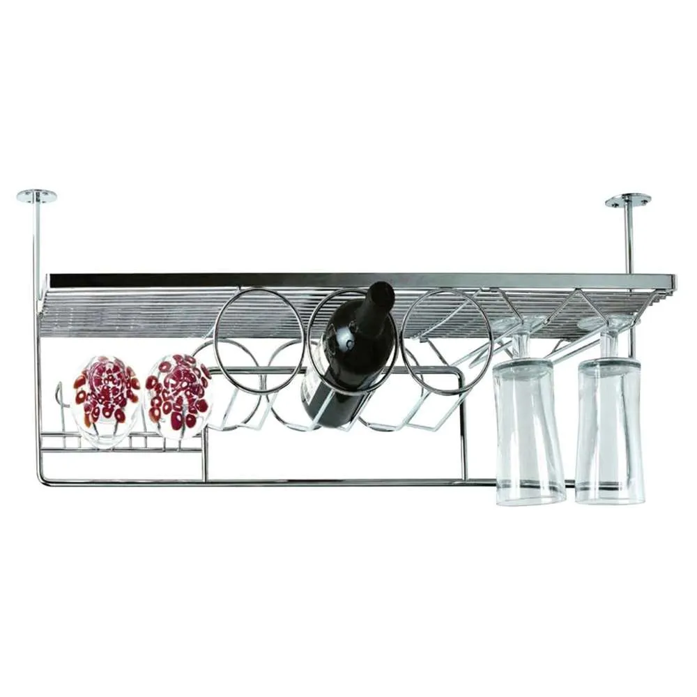 Nova Bottle & Glass Holder L900 x W300 x H385mm Chrome
