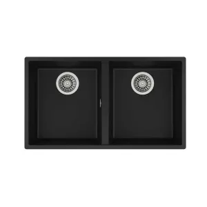 Orin Double Bowl Sink Stainless Steel Matt Black 800 x 450 x 220mm