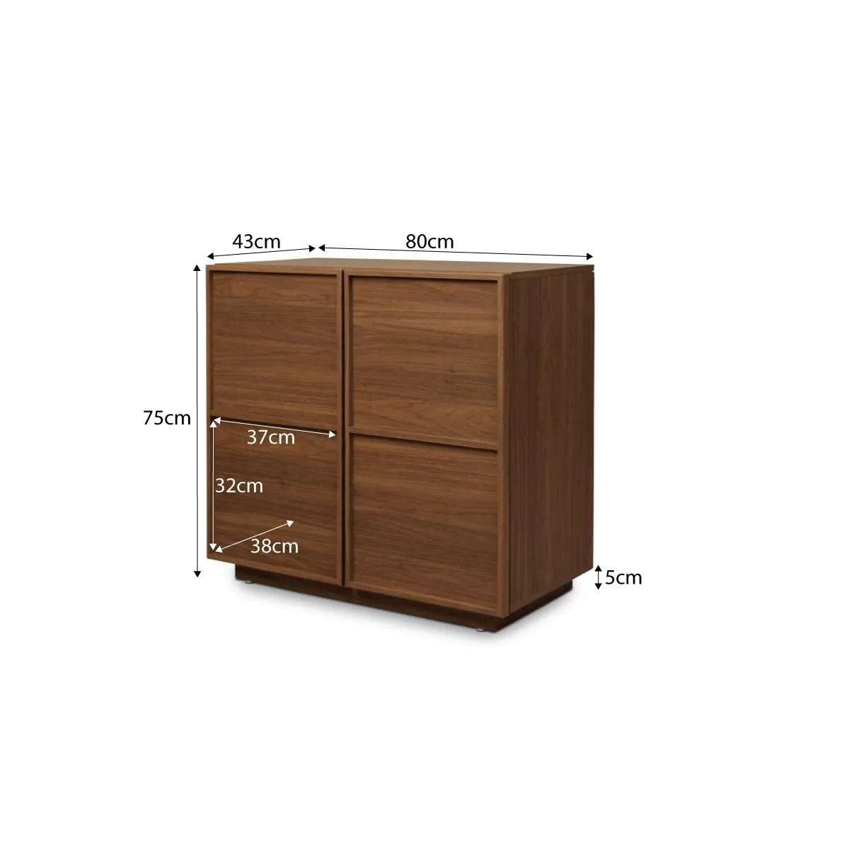 Osaka Two Door Cabinet - Walnut Mocka