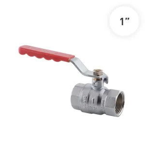 Pex Ball Valve 1" Brass w/ CP Lever Arm