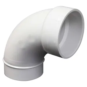 PVC Downpipe Socket Bend 80mm x 90D White