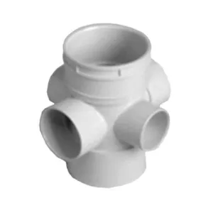 PVC Waste 4 Way Riser 100mm x (3 x 50mm) x 40mm x 90D
