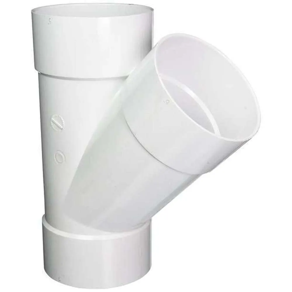 PVC Waste Plain Y Junction 100mm x 45D