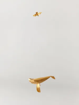 Ren Brass Seagull and Whale Mobile