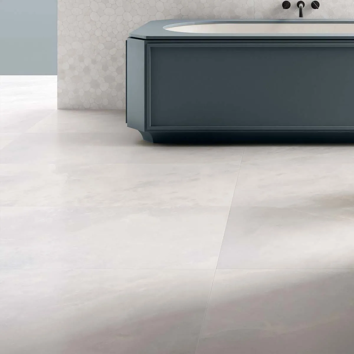 Riviera Onyx Blanco Rock Salt Effect Porcelain Tile 59x119cm Polished