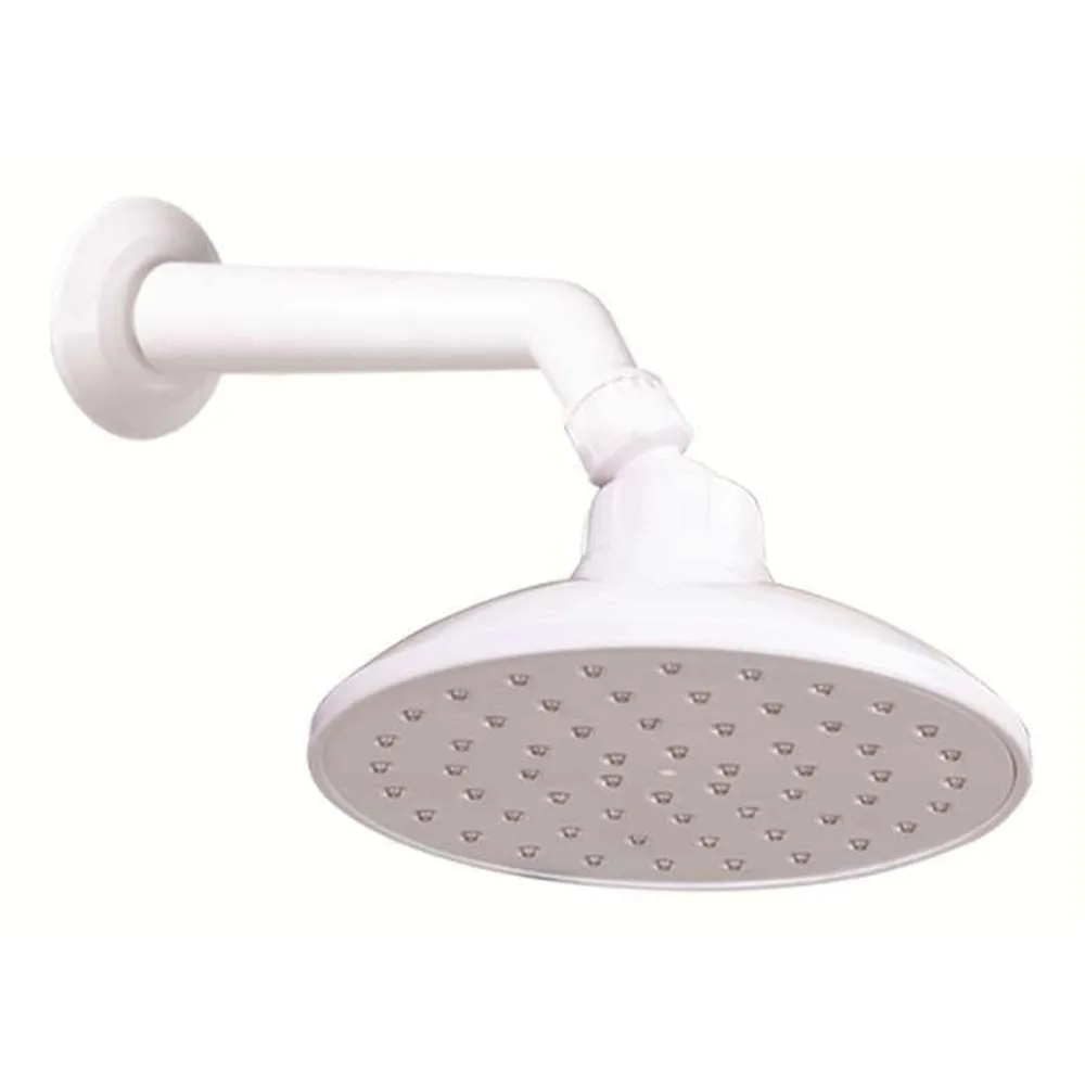 Shine Shower Head Round 6" with Arm & Flange WH
