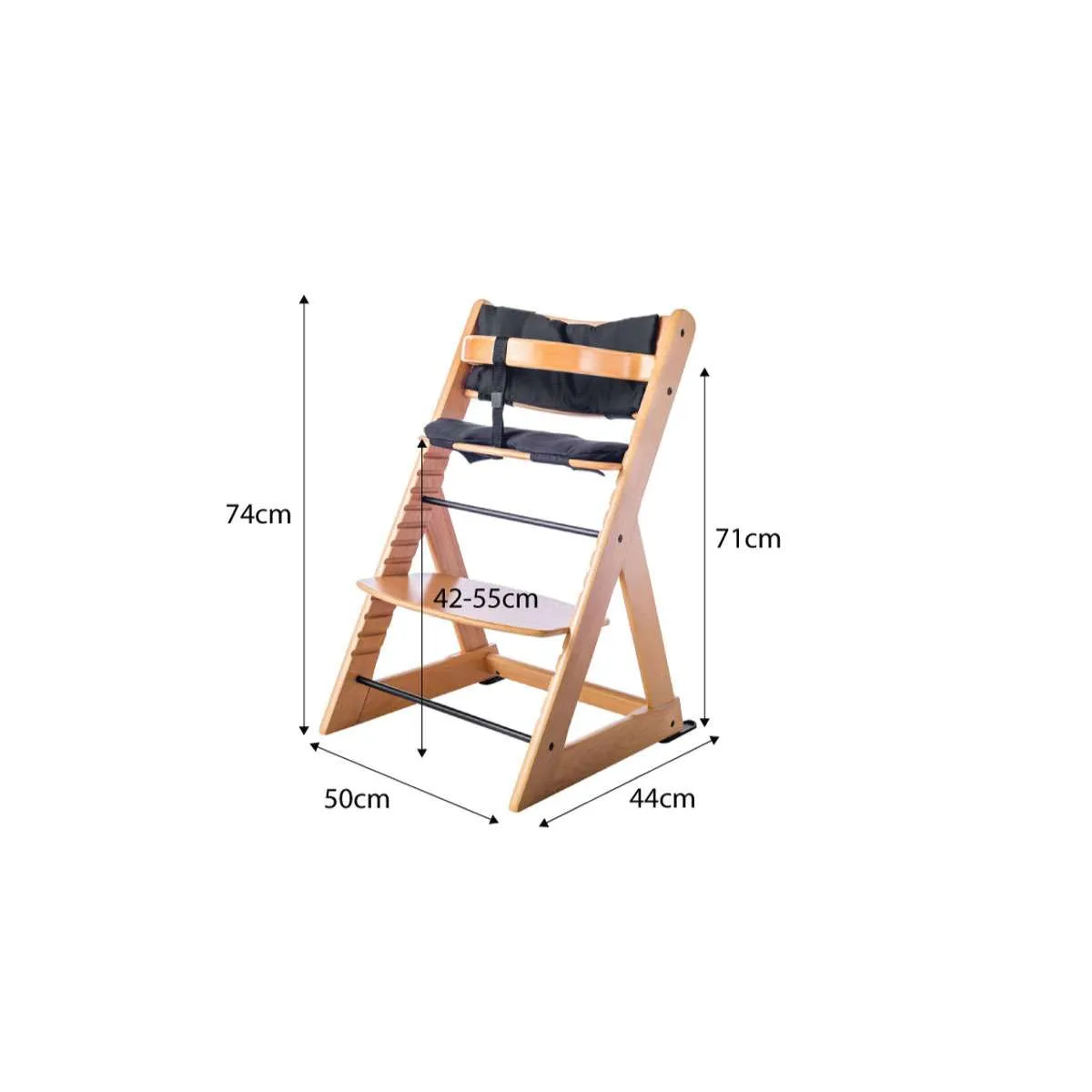 Soho Wooden Highchair - Natural Mocka