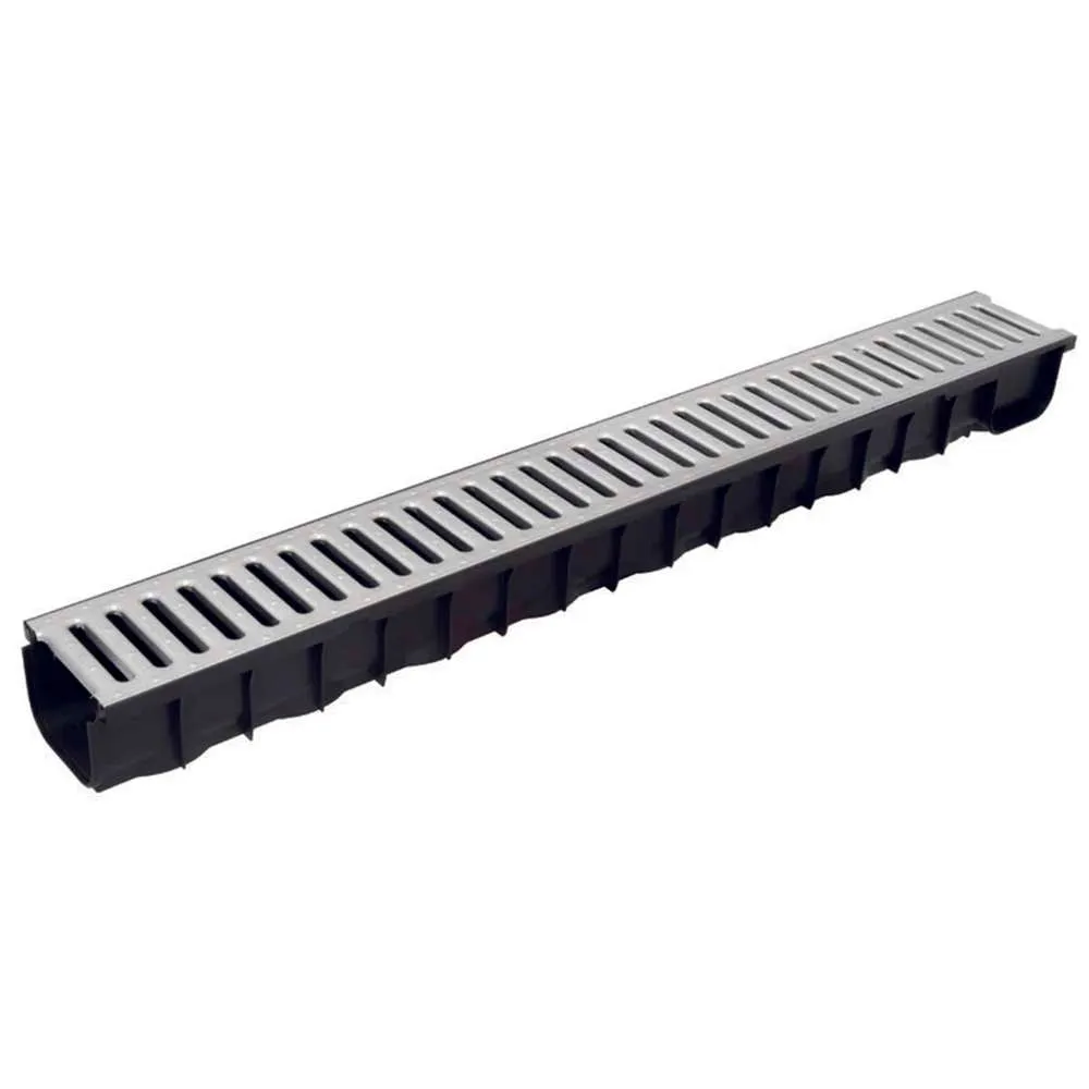 Storm Drain c/w Stainless Steel Grating 100mm x 100mm x 1m
