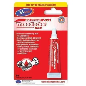 V-Tech Treadlocker Permanent Strength Red 6ml