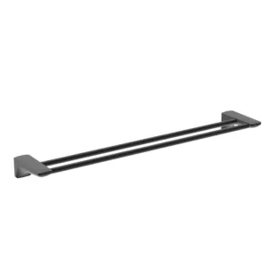 Venus II Double Towel Rail Matt Black 695 x 110mm