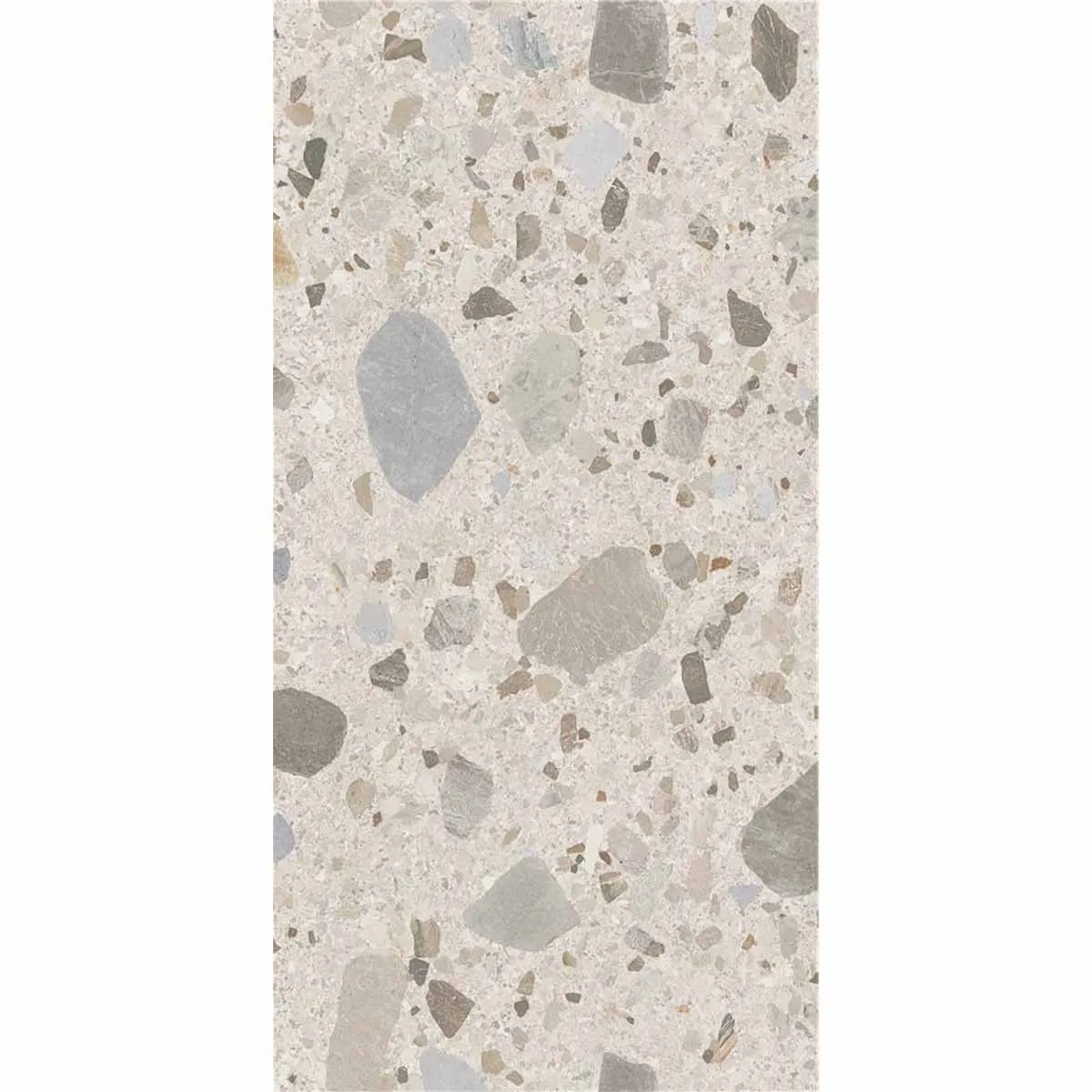 Zaragoza Pearl Terrazzo Stone Effect Porcelain Tile 59x120cm Matt